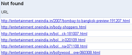 Google Webmaster Tools - Not Found Report