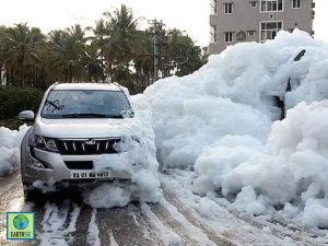 Bellandur Lake froth. Image courtesy Earth5r