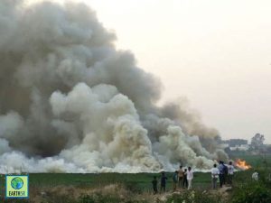 Bellandur Lake in Bengaluru on fire.