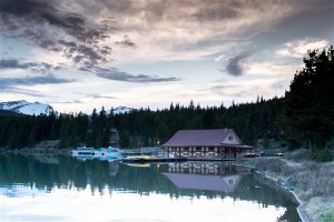 Cabin mountain lake forest. Photographer Blake Verdoorn