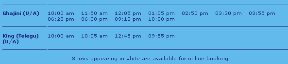 inox theatre bangalore schedule
