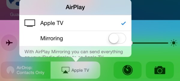 Airplay Mirroring button on iPad Mini with iOS8 Airplay Mirroring button on iPad Mini with iOS8