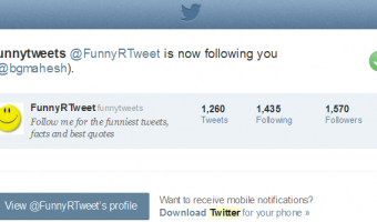 Twitter new follower notification
